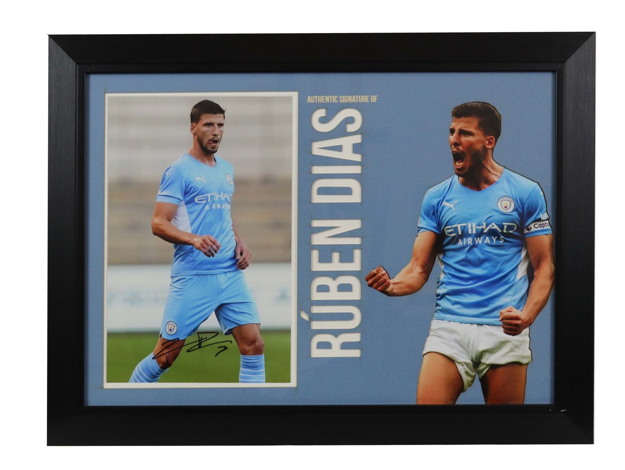 Ruban Dias Man City signed photo display - Memorabilia Framers Shop